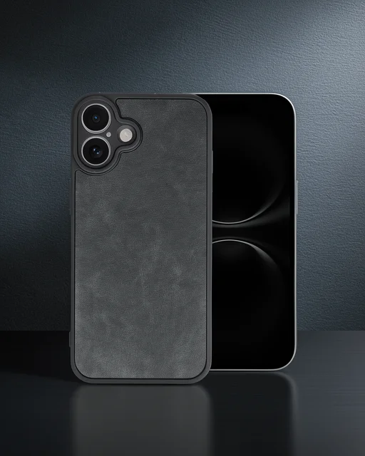 Apple İphone 16 Plus Kılıf Aras Deri Kapak - Siyah