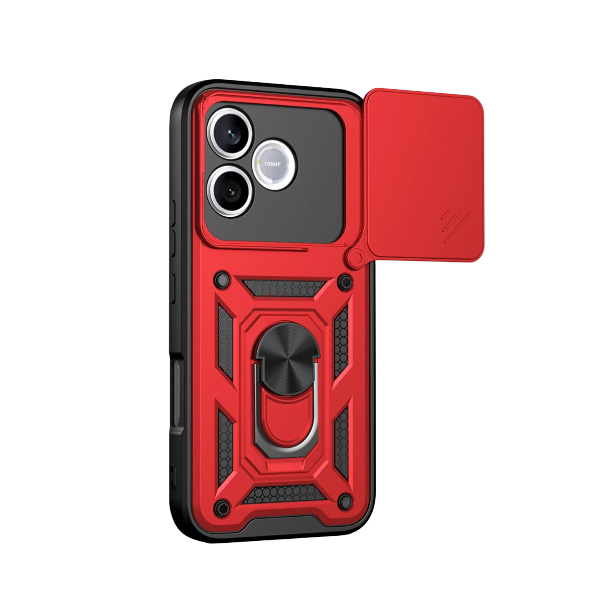 Huawei Honor 600 Lite Pars Lens Yüzüklü Silikon - Kırmızı görsel 2