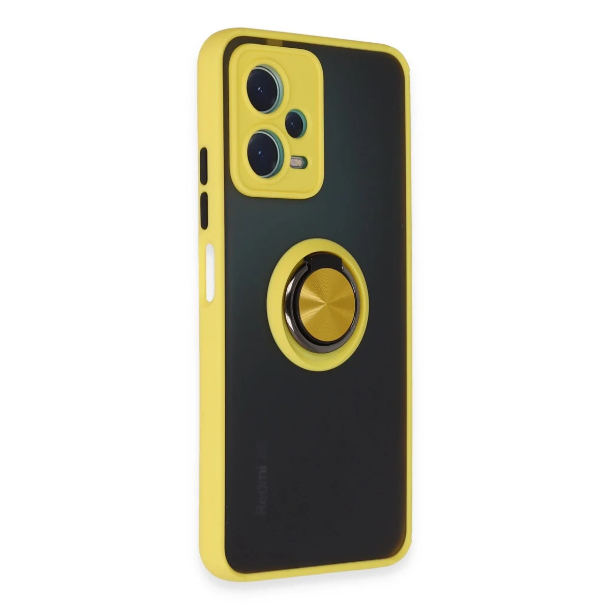 Xiao Red Note 12 5g Kılıf Montreal Yüzüklü Silikon Kapak - Sarı görsel 3