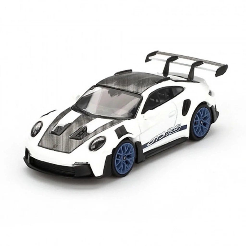 1/64 Porsche 911 (992) GT3 RS Weissach Package White with Indigo Blue görsel 4