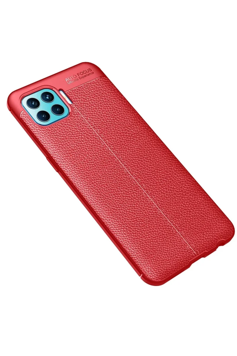 Oppo Reno 4 Lite Kılıf Auto Focus Kapak - Kırmızı görsel 2