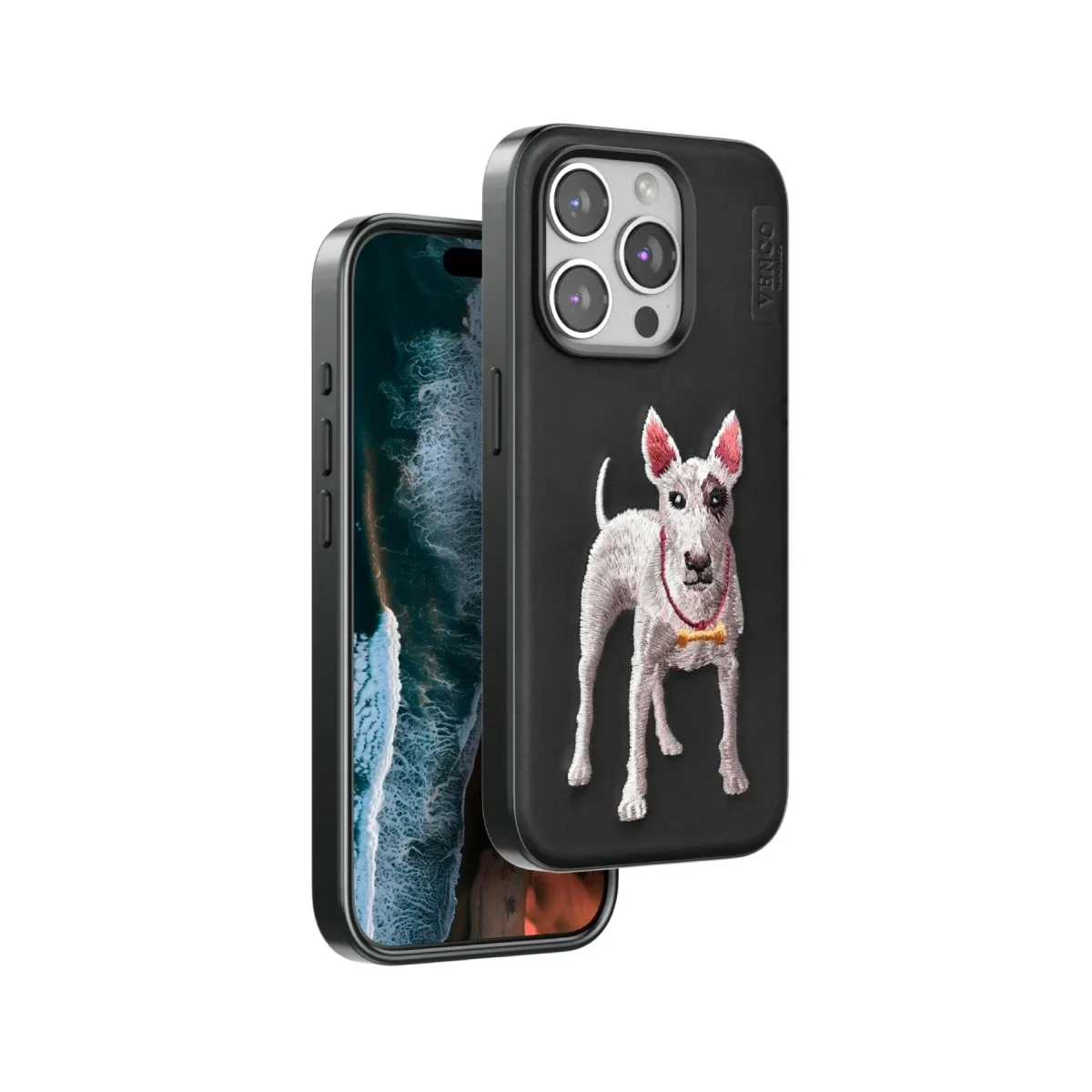 Venco Apple iPhone 15 Pro Perma Desenli Kapak - Siyah görsel 2