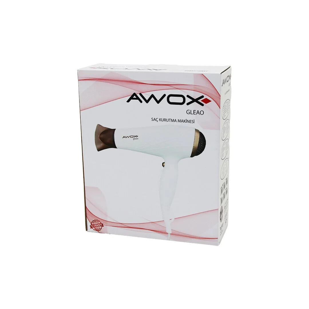 Awox Gleao Beyaz Saç Kurutma - Fön Makinesi Soğuk Üfleme 2 Kademe Fan - 3 Kademe Sıcaklık 1700-2000W