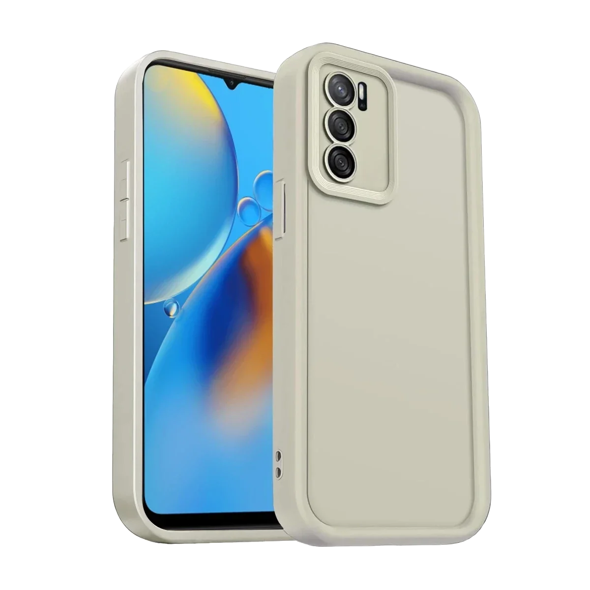 Oppo A16 Kılıf Viera Silikon - Krem görsel 2