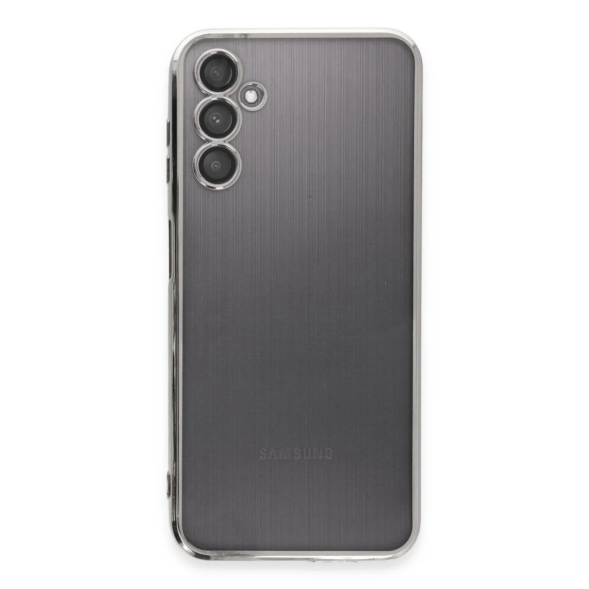 Samsung Galaxy A14 4g Kılıf Razer Lensli Silikon - Gümüş görsel 2