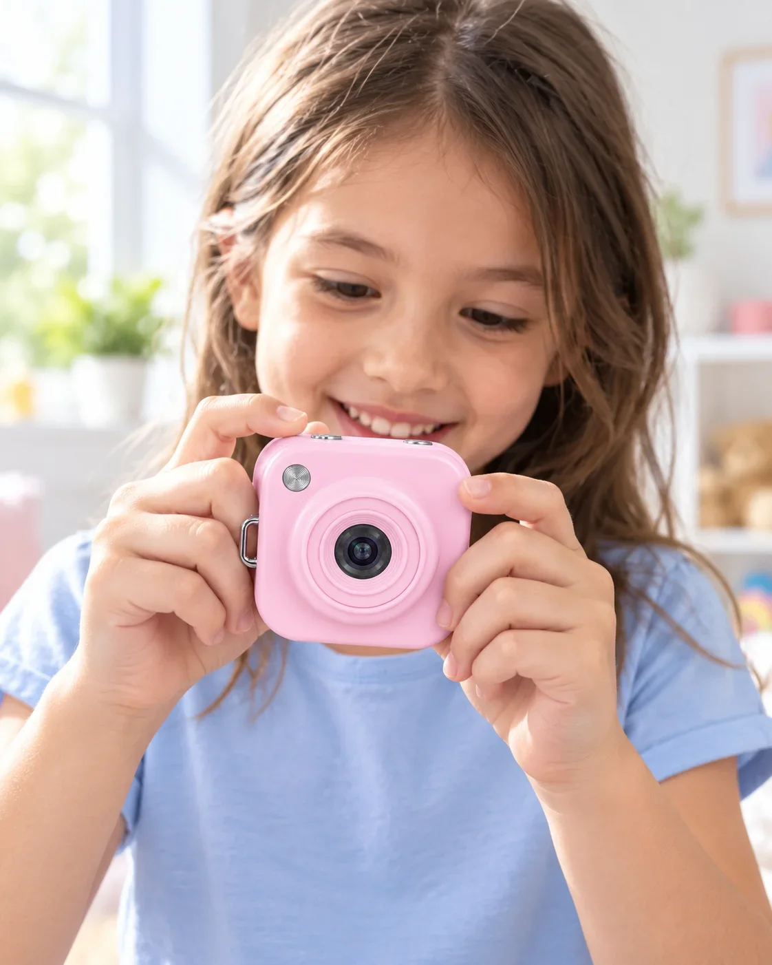 Günlük ve Seyahat Kullanımı İçin Ekranlı Pembe Mini Dijital Kamera görsel 3