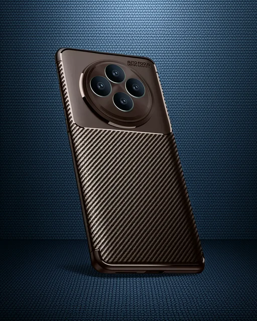 Oppo Reno 11 Fs Kılıf Auto Focus Karbon Kapak - Kahverengi