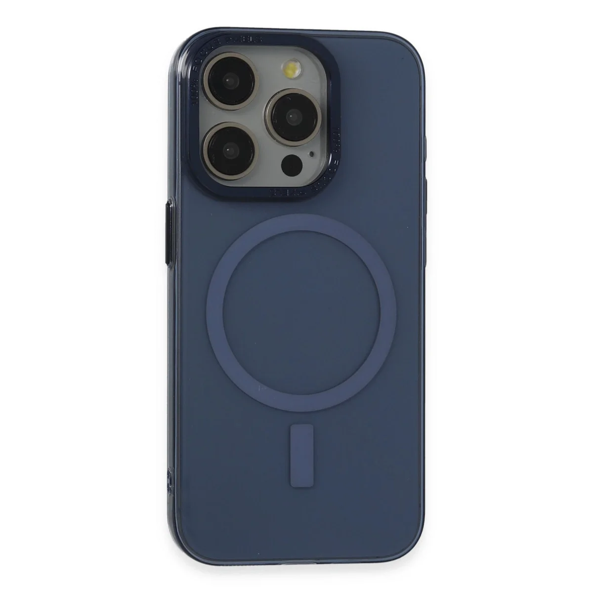 Apple İphone 15 Pro Max Kılıf Anka Pc Magneticsafe Sert Metal Kapak - Lacivert görsel 2
