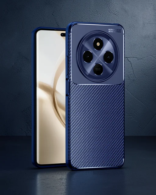 Tecno Spark 30 Kılıf Auto Focus Karbon Kapak - Lacivert