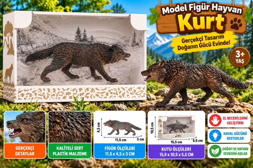Kutulu Model Figür Hayvan Kurt