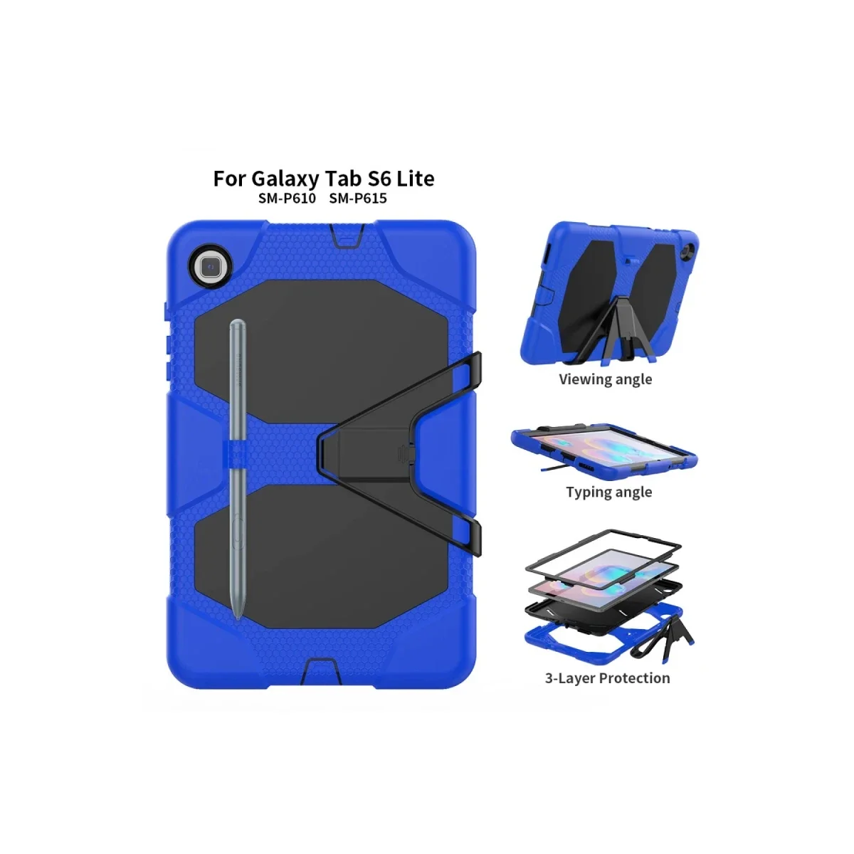 Samsung Galaxy T500 Tab A7 10.4 Kılıf Griffin Tablet Kapak - Mavi görsel 4