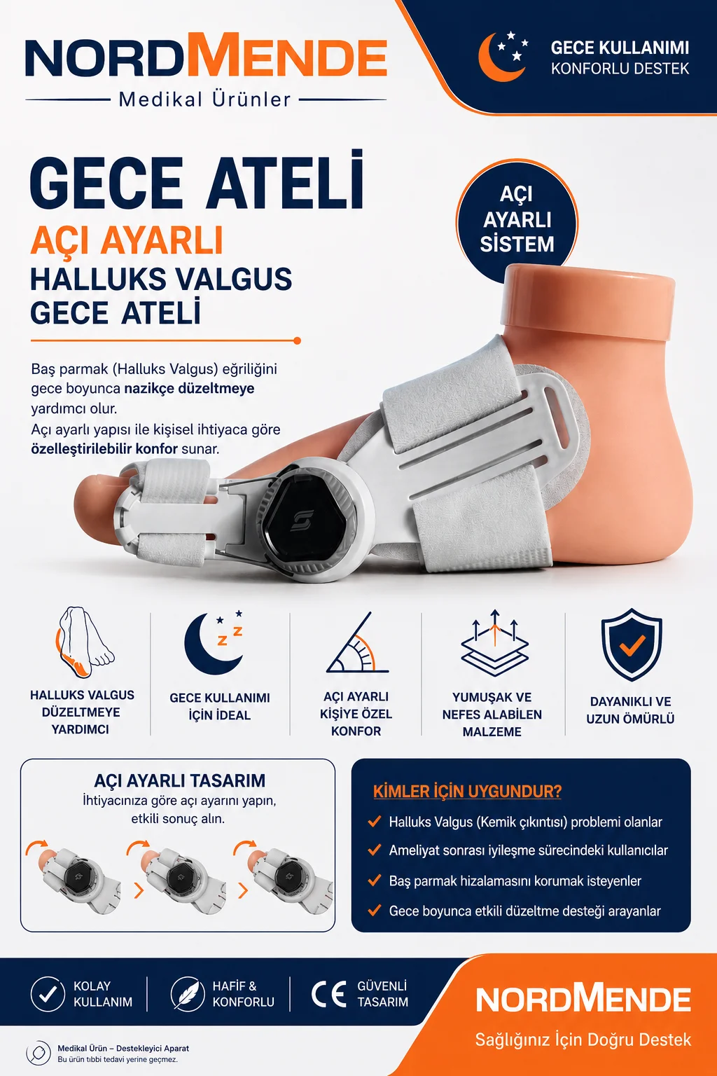 Ayak Baş Parmak Kemik Düzeltici Halluks Valgus görsel 3