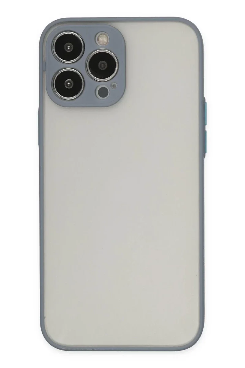 Apple iPhone 15 Pro Max Kılıf Montreal Silikon Kapak - Gri