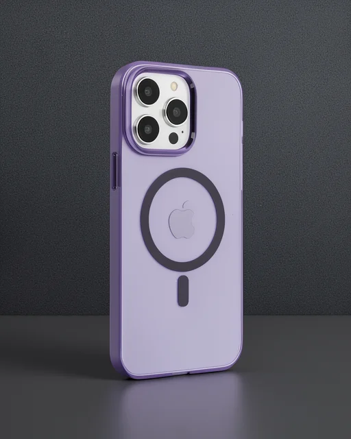 Apple İphone 14 Pro Max Kılıf Tron Şeffaf Magsafe Kapak - Derin Mor