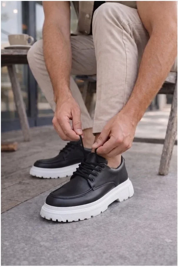 Erkek Ayakkabı Ayakkabı Bağcıklı Gündüz Klasik Cilt Casual Dengeli görsel 2