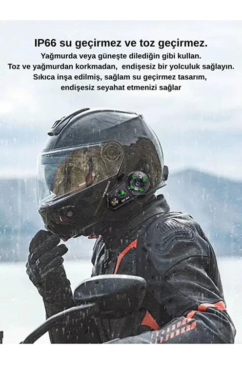 D2-6X 1000M Mesafeli 6 Klı İntercom Bluetooth Motosiklet Kask Kulaklığı İntercom Kulaklık görsel 3