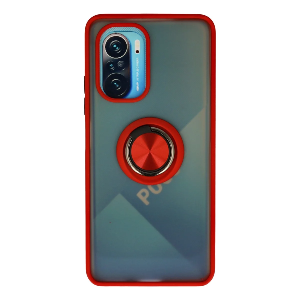 Xiao Red K40 Kılıf Montreal Yüzüklü Silikon Kapak - Kırmızı