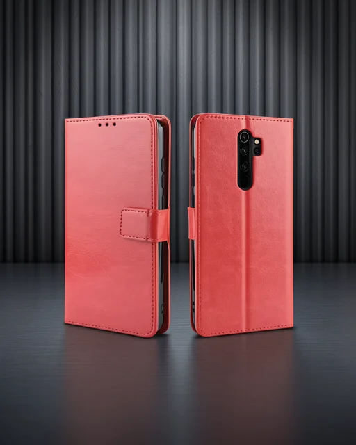 Xiaomi Redmi Note 8 Pro Kılıf Trend S Plus Kapaklı Kılıf - Kırmızı