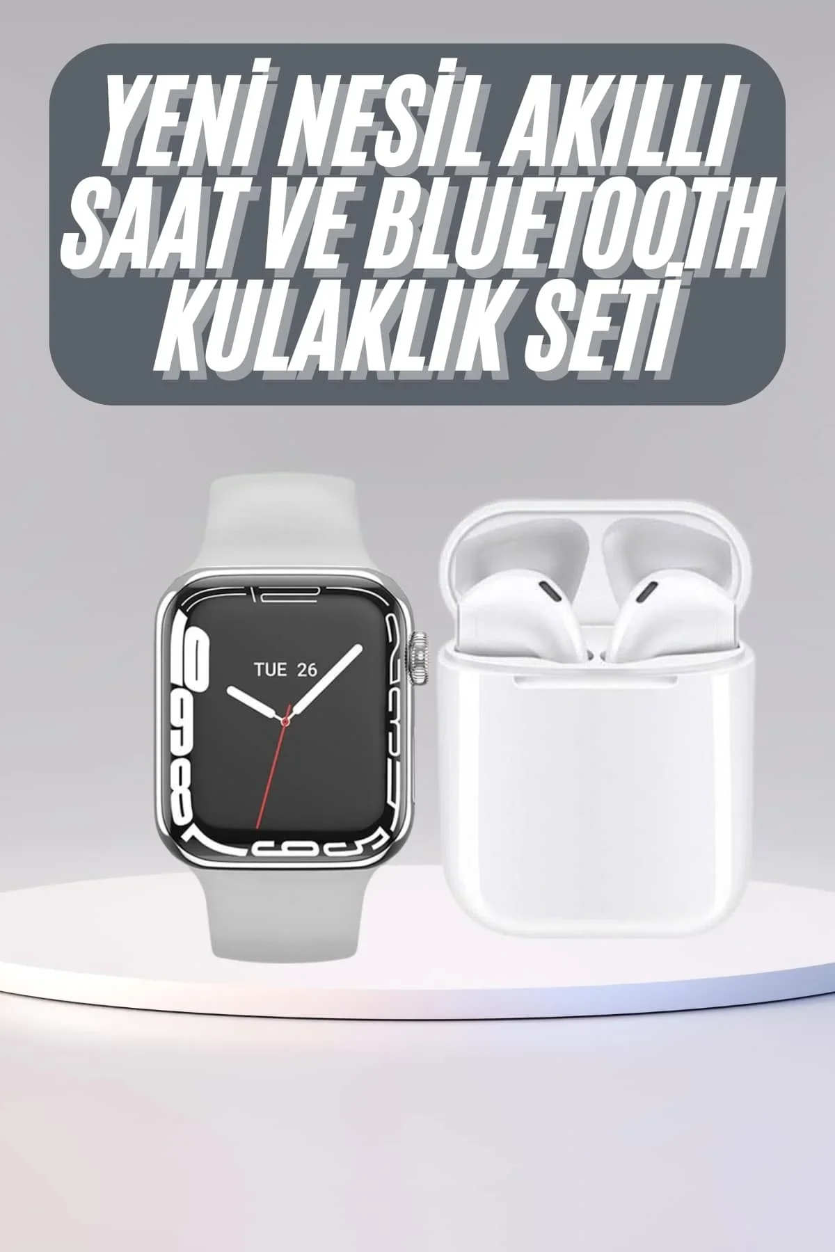Akıllı Saat Kulaklık Hediyeli Uyku ve Sağlık Takibi Yapabilen Uzun Ömürlü