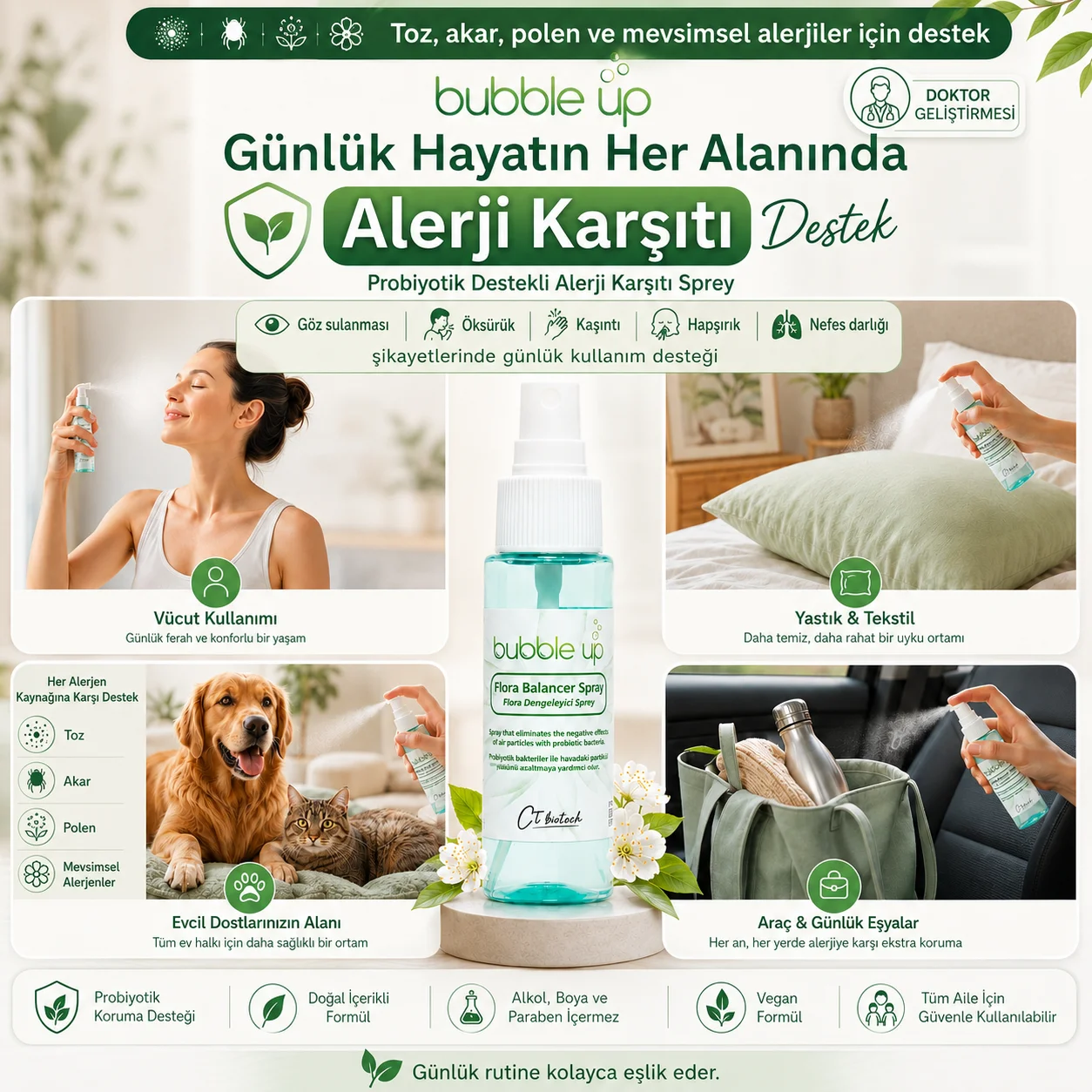Bubble Up Okul ve Ev İçin Ortam ve Tekstil Spreyi 50 ml görsel 3