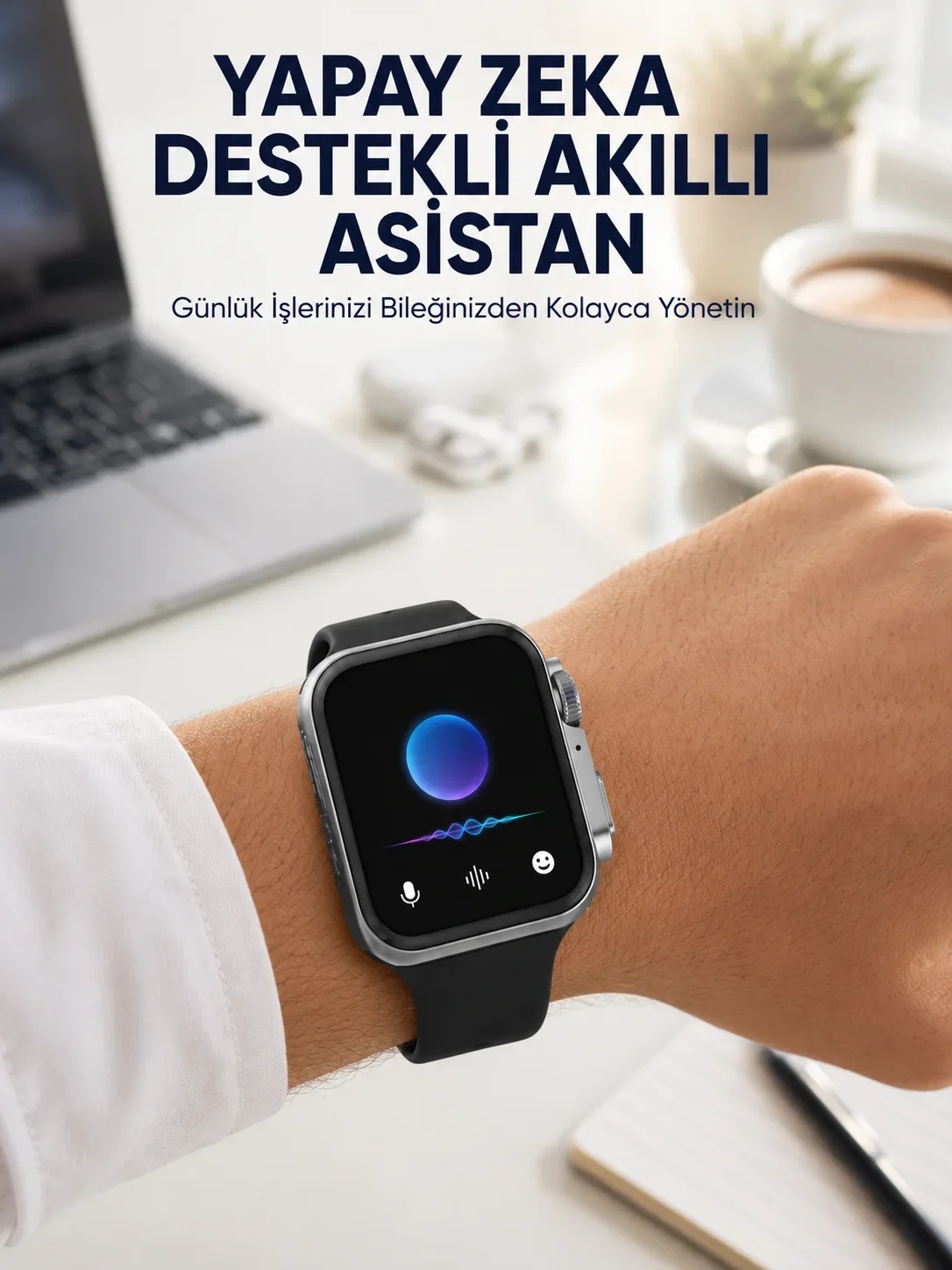 Modern Tasarımlı Akıllı Saat Uzun Pil Süresi ve Net Ekran Yeni Nesil