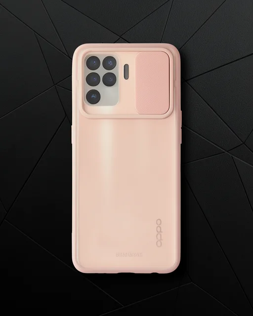 Oppo Reno 5 Lite Kılıf Palm Buzlu Kamera Sürgülü Silikon - Pembe