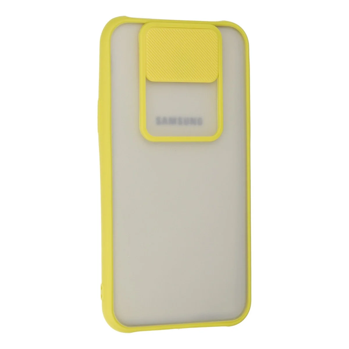 Samsung Galaxy J7 Kılıf Palm Buzlu Kamera Sürgülü Silikon - Sarı görsel 2