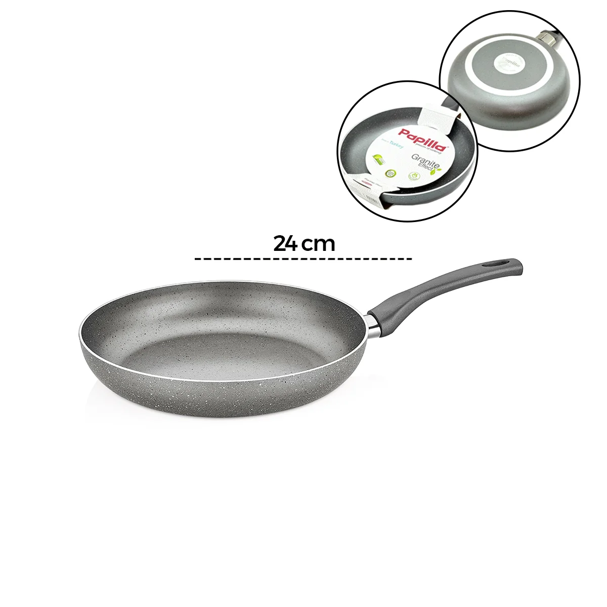 Granit Tava 24 cm Tek Saplı görsel 2