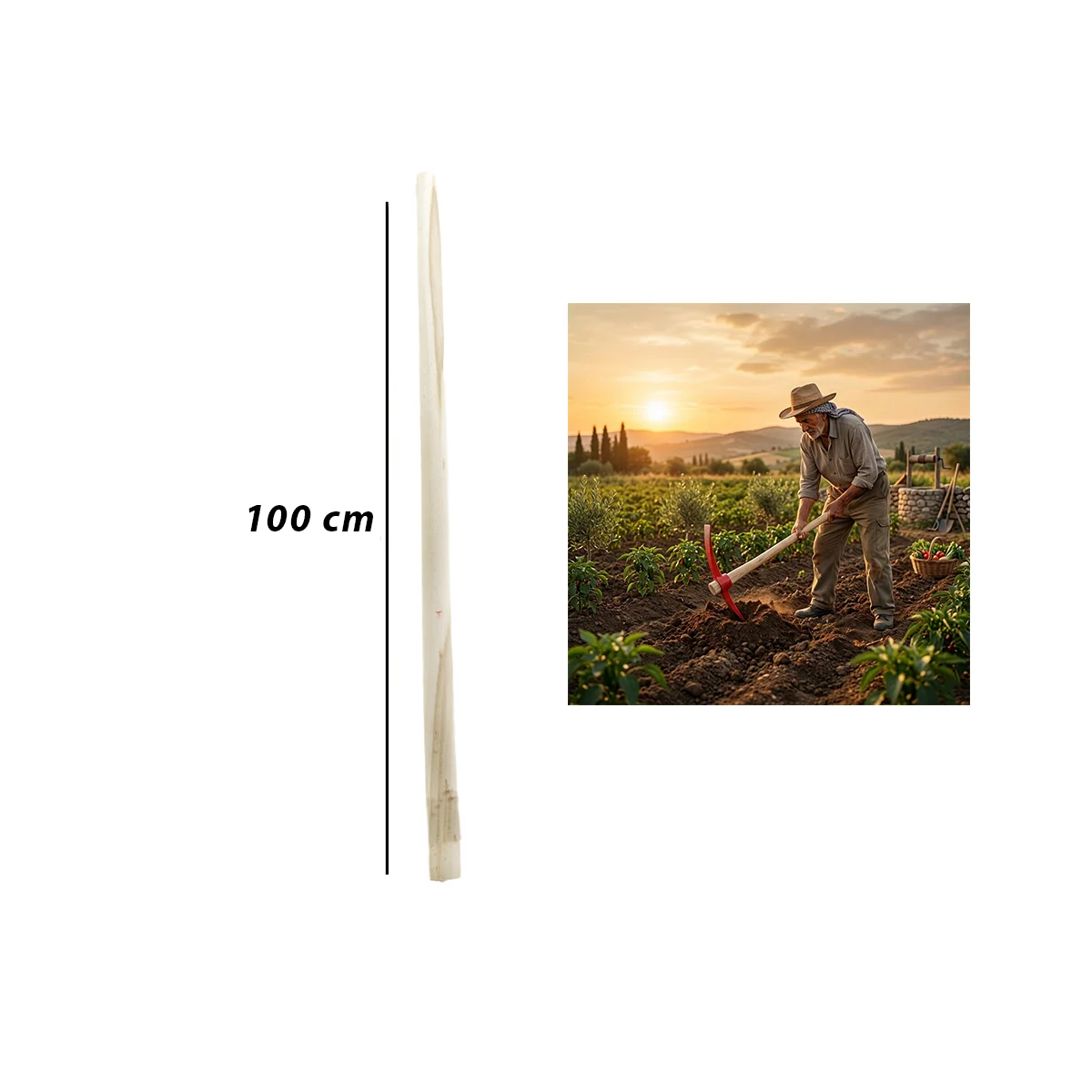 Ahşap Kazma Sapı 100 cm görsel 2