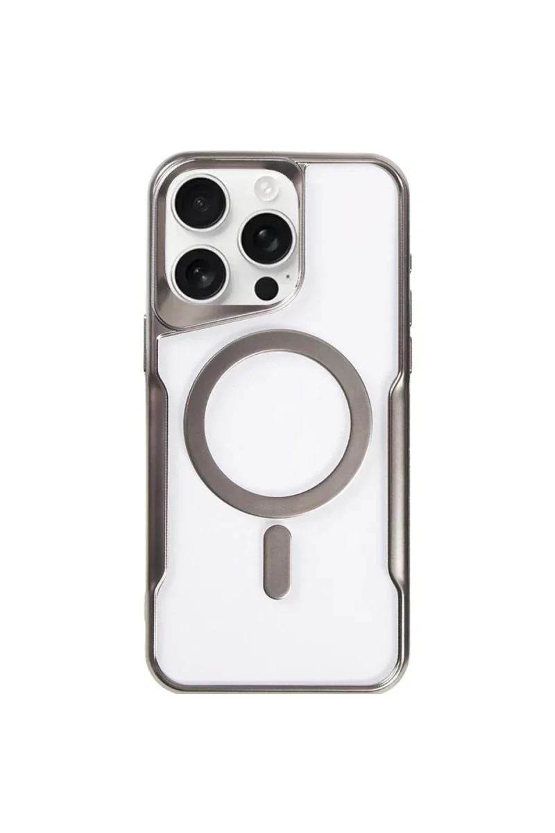 Apple iPhone 11 Pro Max Kılıf Boyi Magsafe Silikon Kapak - Titan Gri