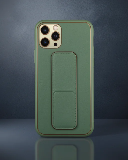 Apple İphone 11 Pro Kılıf Coco Deri Standlı Kapak - Su Yeşili