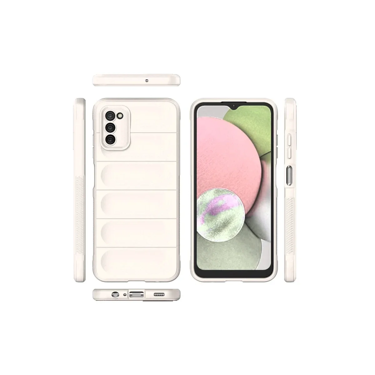 Samsung Galaxy A03S Kılıf Optimum Silikon - Krem görsel 3