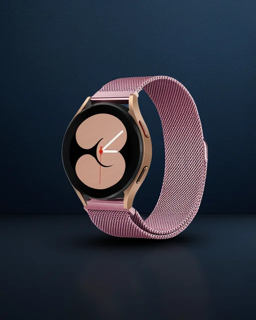 Samsung Galaxy Watch 4 Metal Mıknatıslı Kordon - Rose