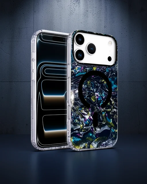 Onegif Apple İphone 17 Pro Max Mila Dalgalı Magsafe Kapak - Lacivert