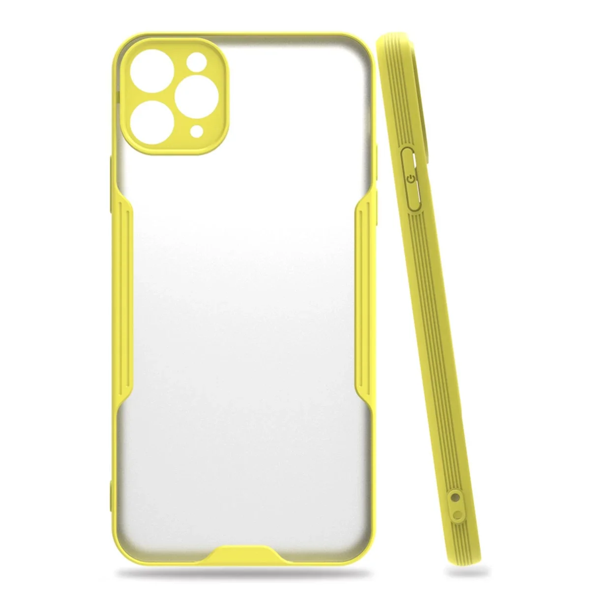 Apple iPhone 11 Pro Max Kılıf Platin Silikon - Sarı görsel 3