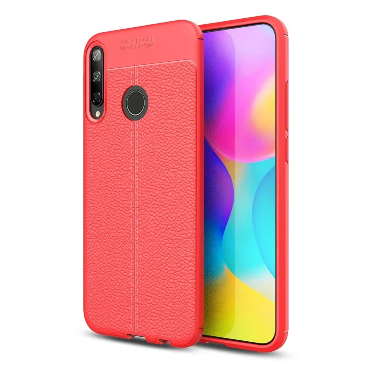 Huawei P40 Lite E Kılıf Auto Focus Kapak - Kırmızı görsel 3