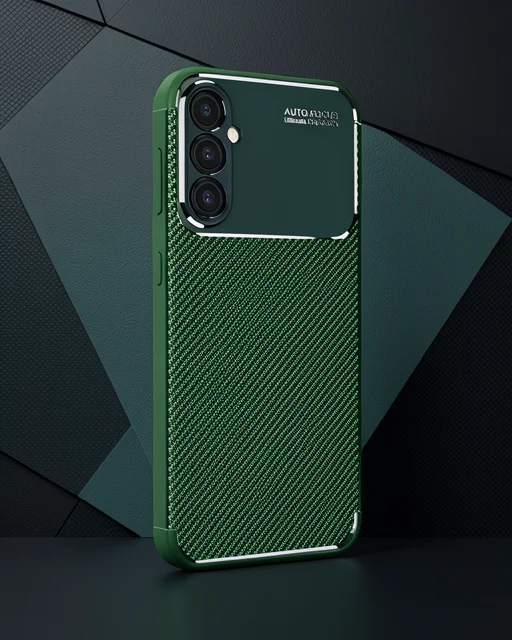 Samsung Galaxy A16 5g Kılıf Auto Focus Karbon Kapak - Koyu Yeşil