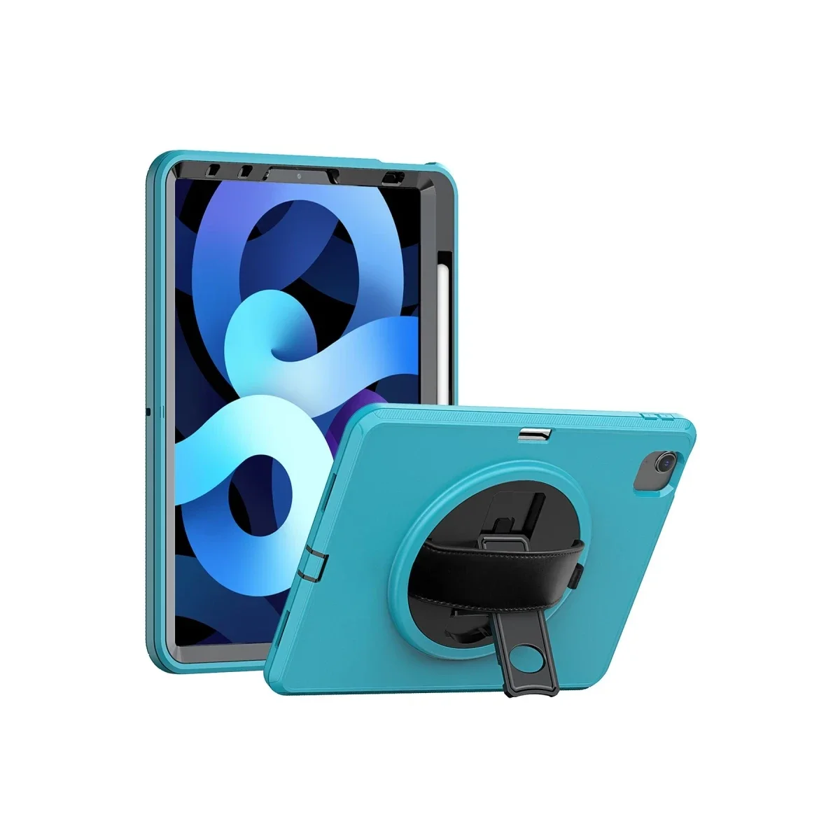 Apple iPad 2025 10.9 10.Nesil (A16) Kılıf Hand Strap Tablet Kılıfı - Turkuaz