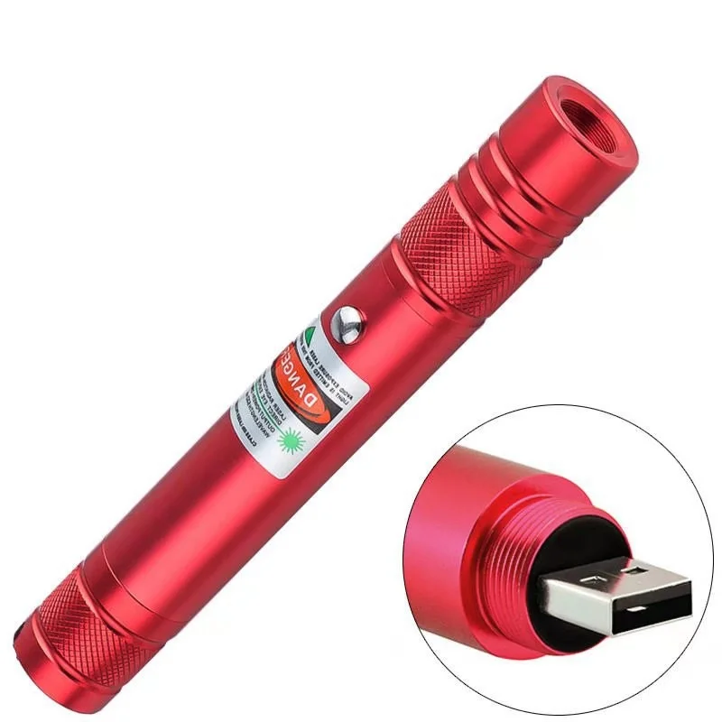 100MW Desen Başlıklı USB Şarjlı Yeşil Lazer Pointer görsel 6