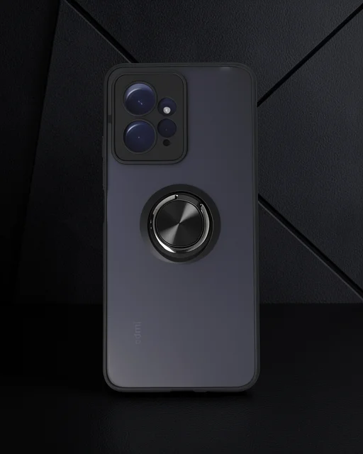 Xiaomi Redmi Note 12 4g Kılıf Montreal Yüzüklü Silikon Kapak - Siyah