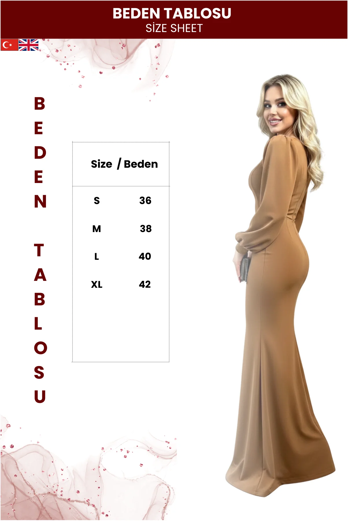 Kadın Vücudu Saran Bisiklet Yaka Abiye Elbise görsel 5