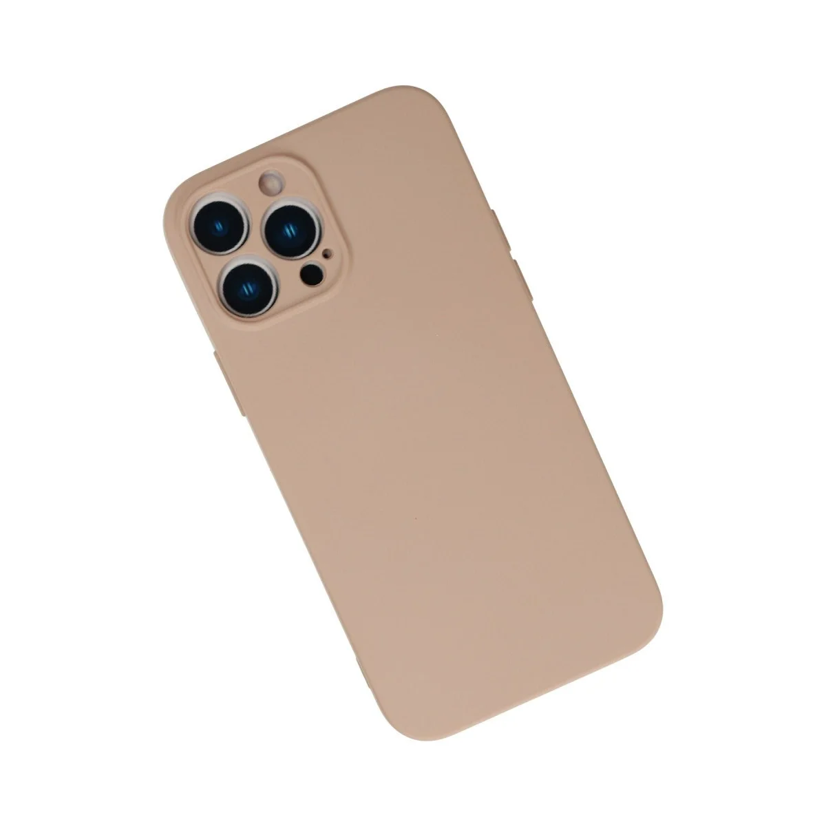 Apple İphone 13 Pro Max Kılıf Nano İçi Kadife Silikon - Pudra görsel 2