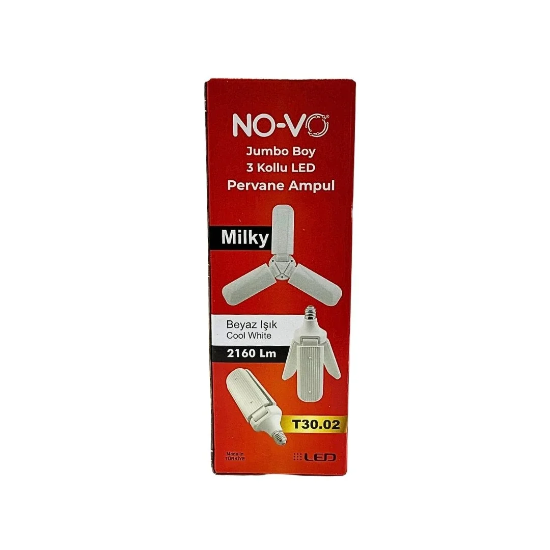 Jumbo Pervane Ampul 30W 3 Kollu Milky görsel 2