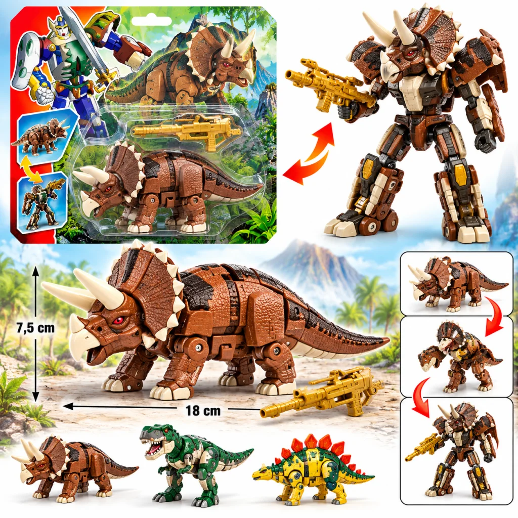 Robota Dönüşen Savaşçı Dinozor Triceratops