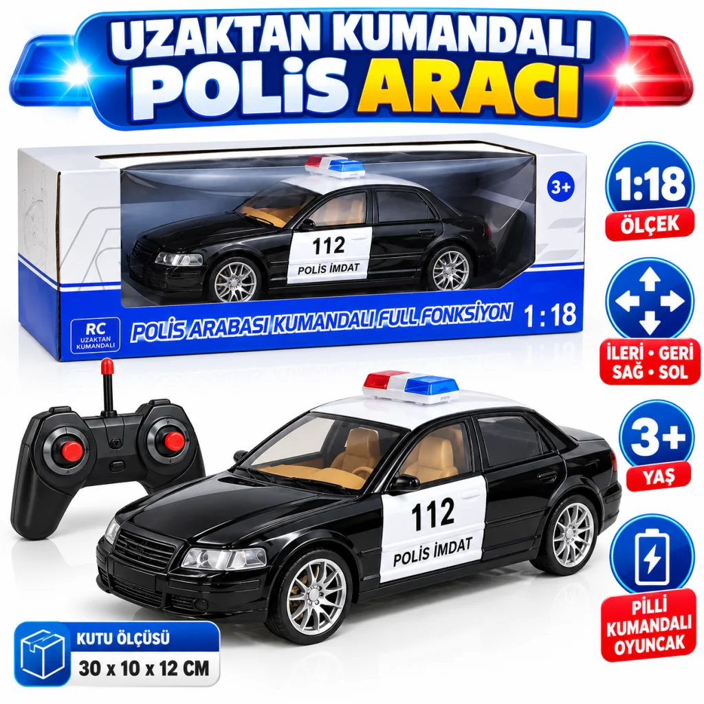 Uzaktan Kumandalı Pilli Polis Aracı görsel 2