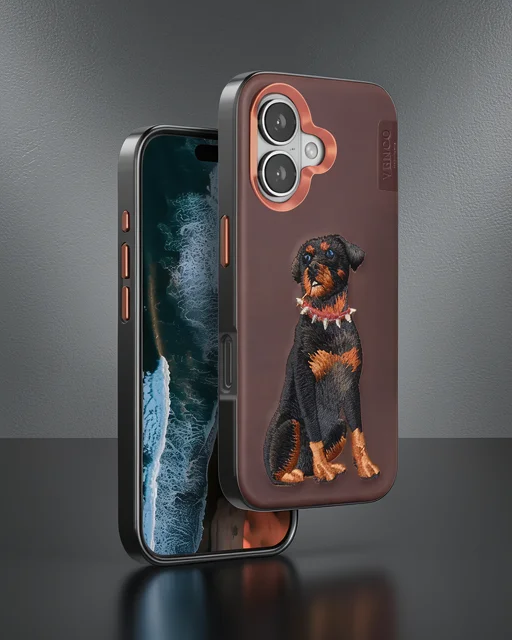 Venco Apple İphone 16 Perma Desenli Kapak - Koyu Kahve