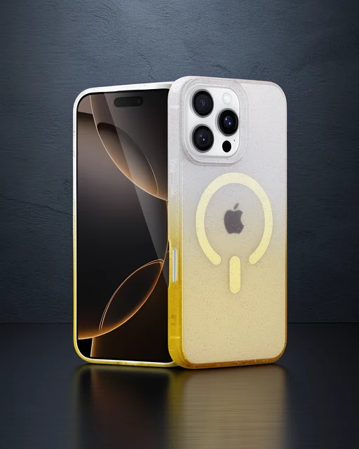 Apple İphone 16 Pro Max Pummel Shiny Magsafe Kapak - Gold