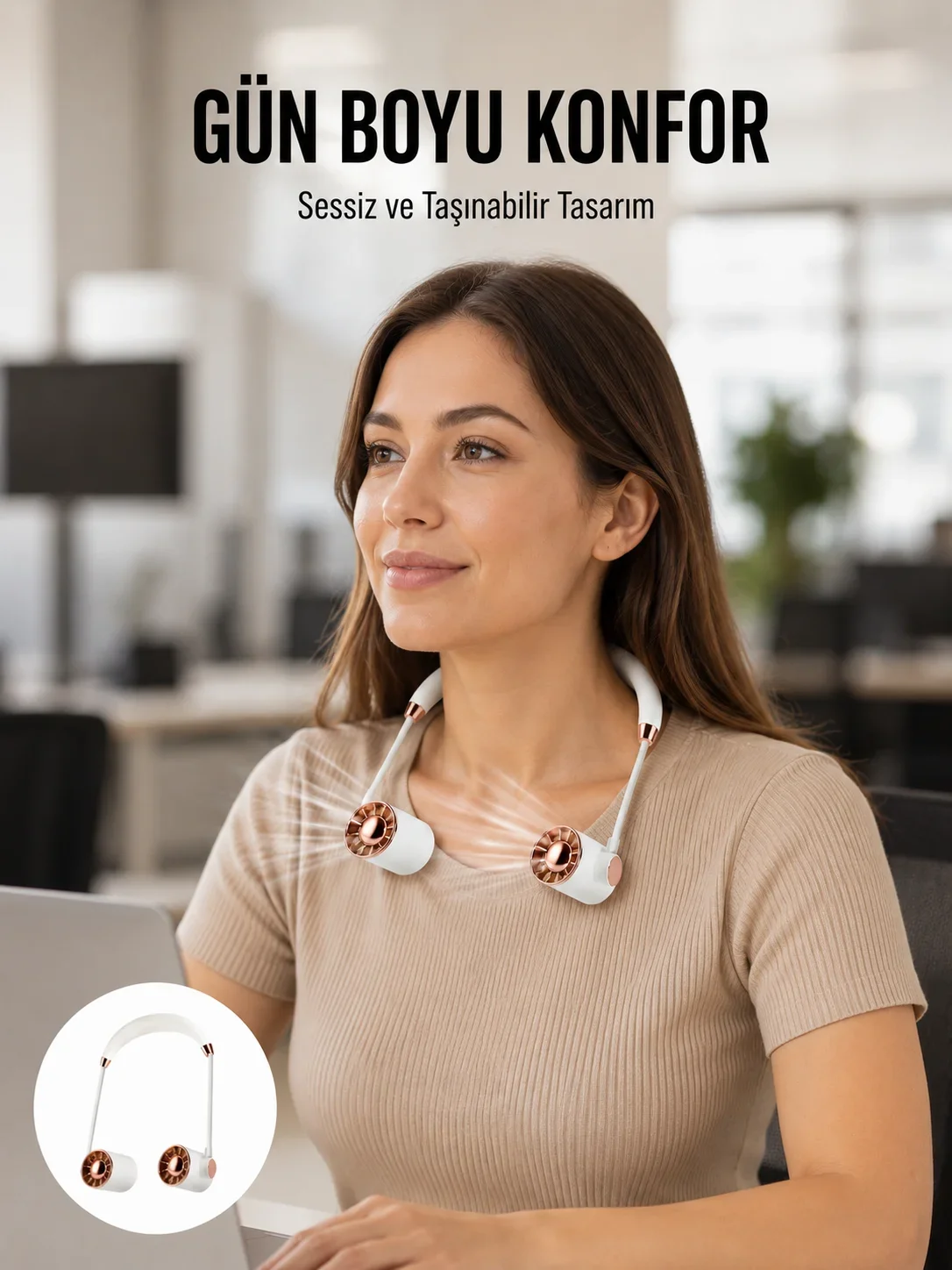 Katlanabilir Asılabilir Fan | USB Şarjlı, 3 Vitesli Sessiz ni Fan Yeni Nesil