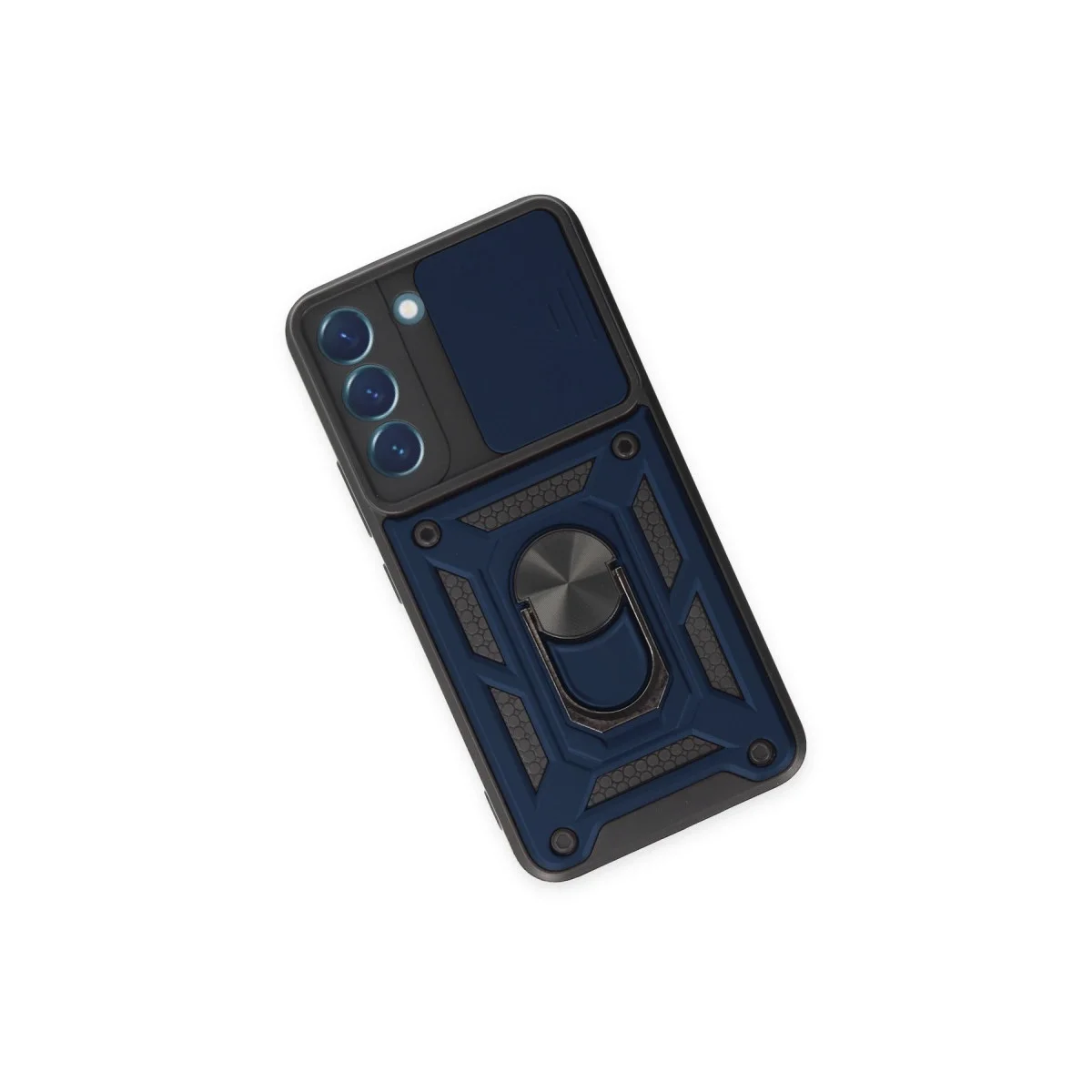 Samsung Galaxy S23 Kılıf Pars Lens Yüzüklü Silikon - Lacivert görsel 3