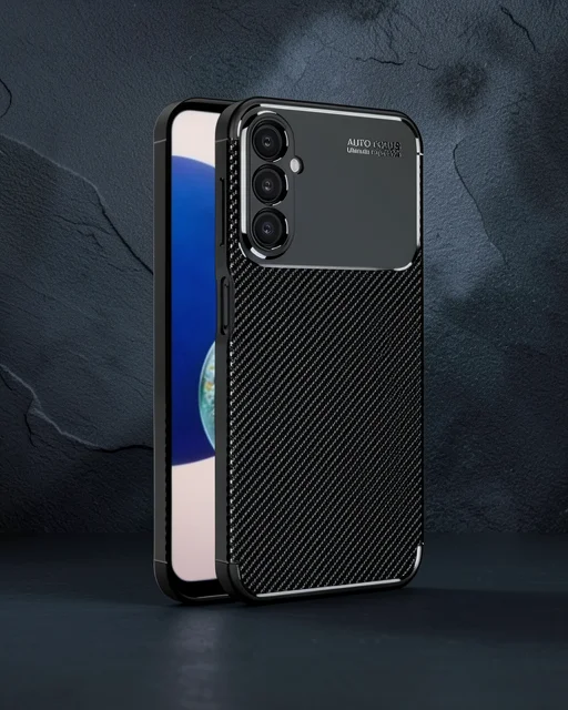 Samsung Galaxy A05s Kılıf Auto Focus Karbon Kapak - Siyah
